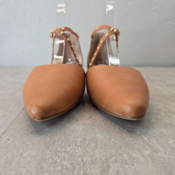 Bared Footwear Flats 6-6.5 Black Leather Studded Pointed Toe Strappy Ballet Shoe - Picture 3 of 13